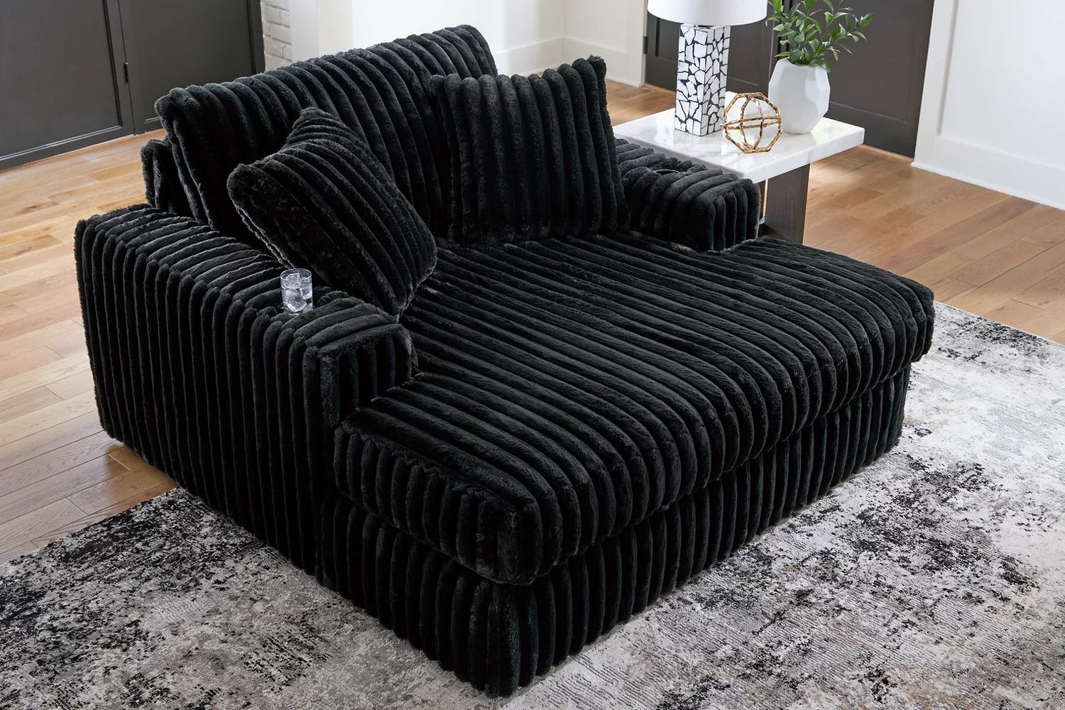 Midnight-Madness Oversized Chaise In Onyx 9810315