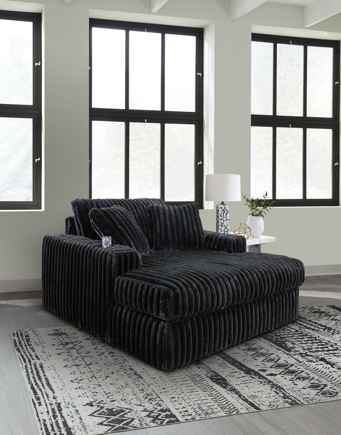 Midnight-Madness Oversized Chaise In Onyx 9810315