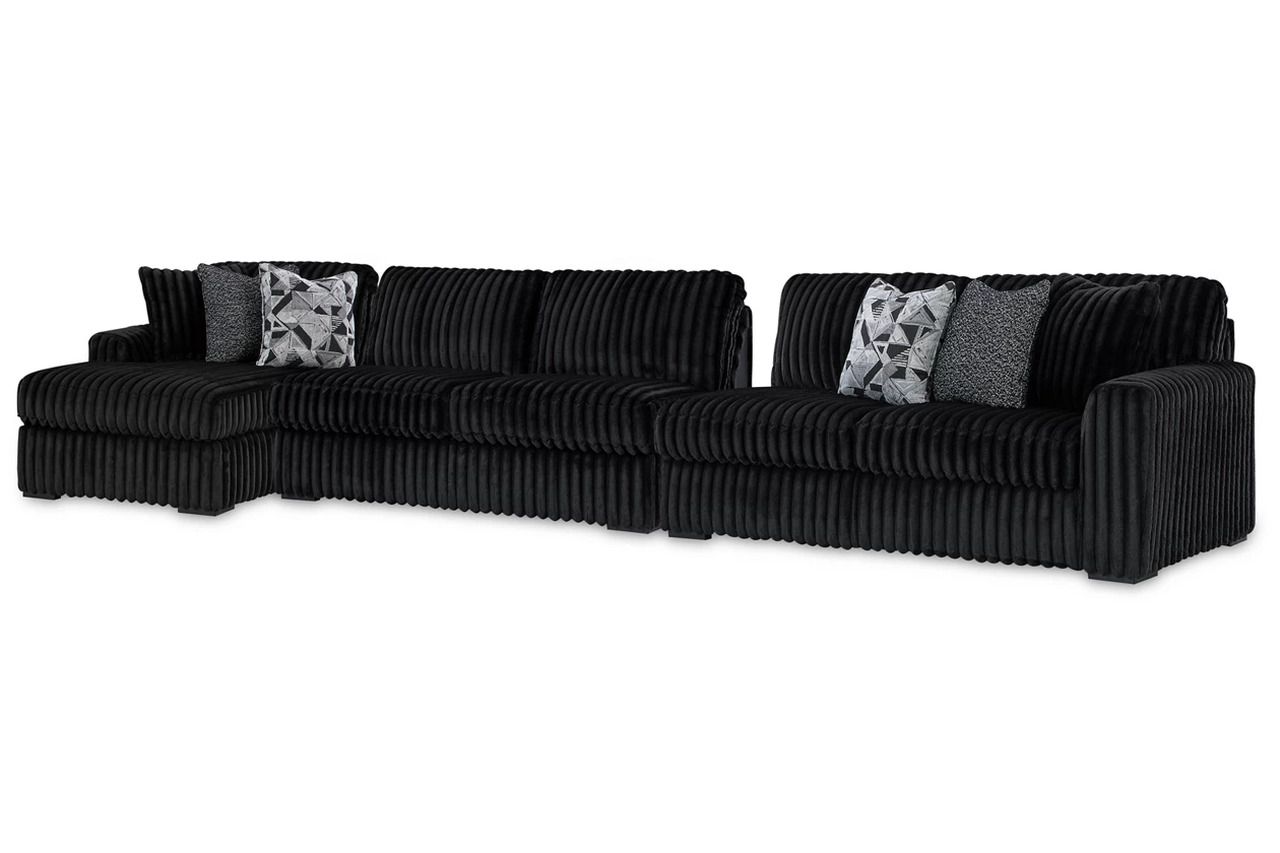 Midnight-Madness 3-Piece Sectional with LAF Chaise In Onyx 98103S10