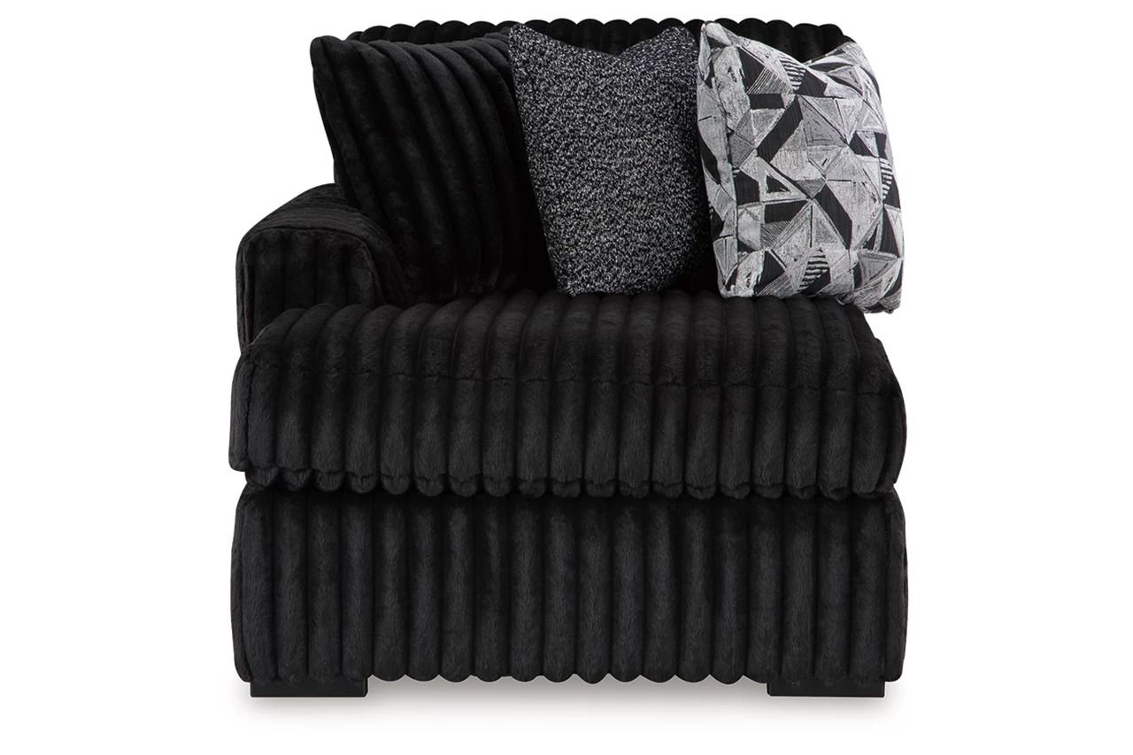 Midnight-Madness 3-Piece Sectional with LAF Chaise In Onyx 98103S10