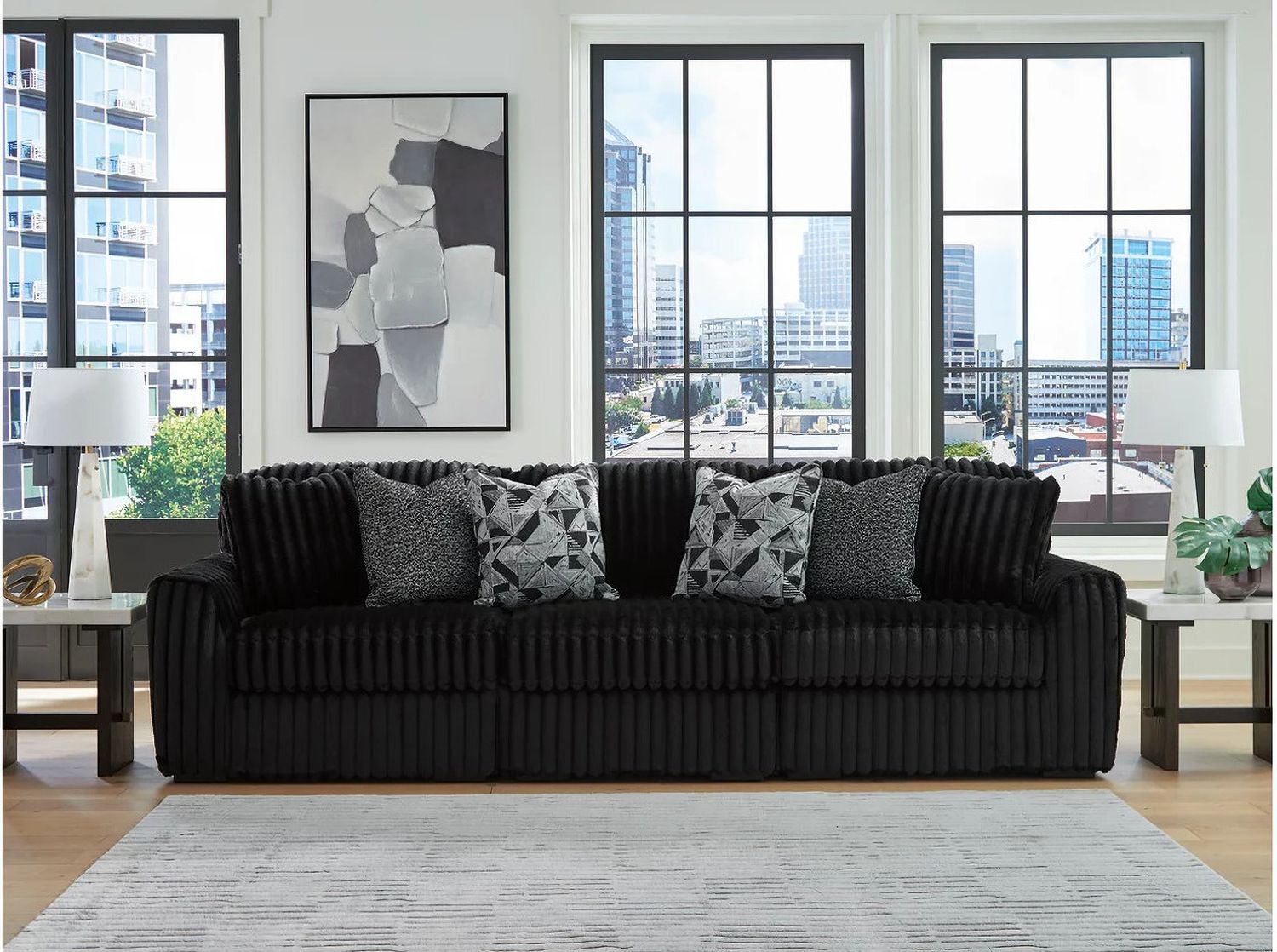 Midnight-Madness 3-Piece Sectional Sofa In Onyx 98103S12