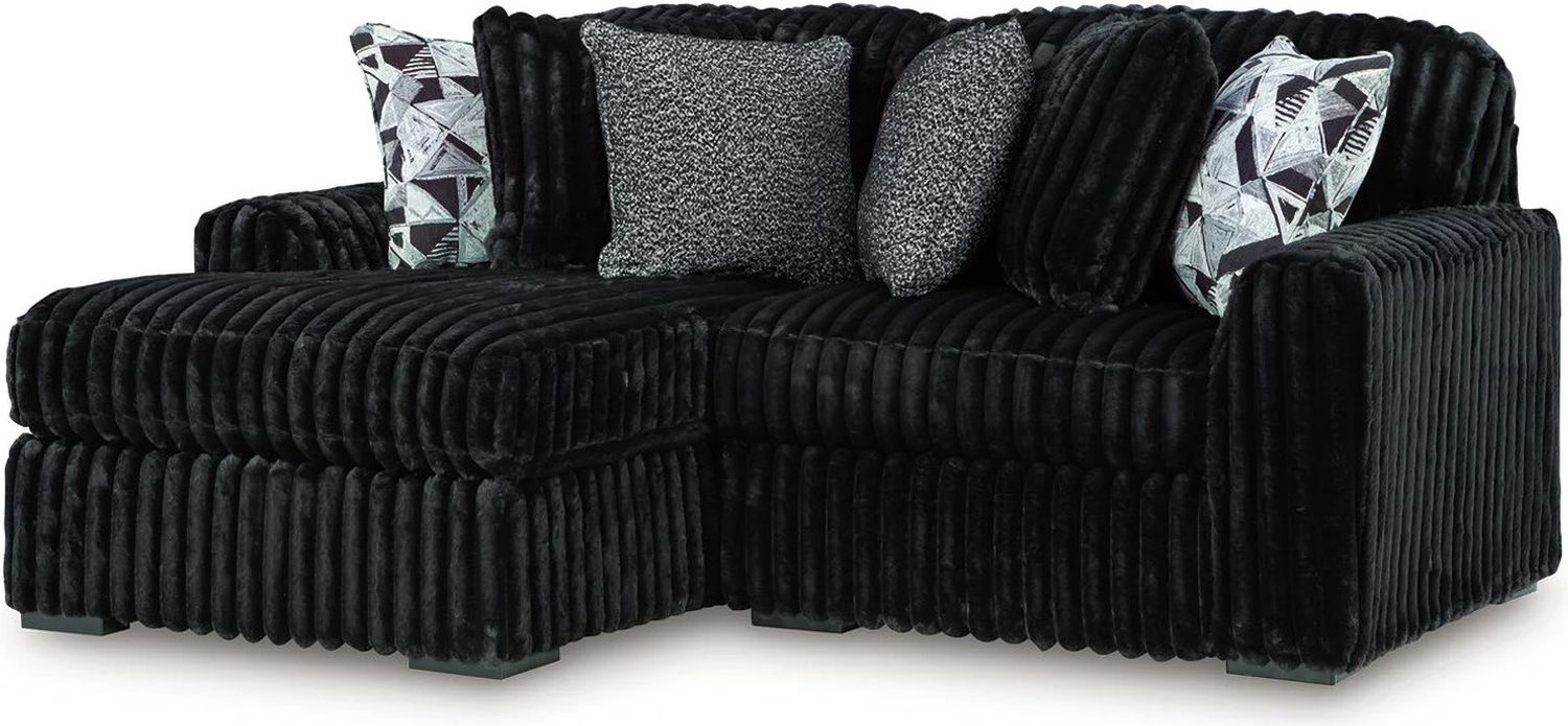 Midnight-Madness 2-Piece LAF Sectional with Chaise In Onyx 98103S13