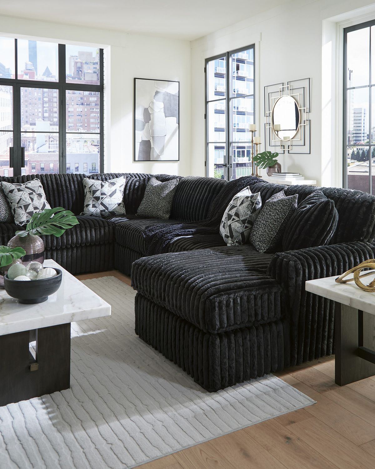 Midnight-Madness 2-Piece RAF Sectional with Chaise In Onyx 98103S14