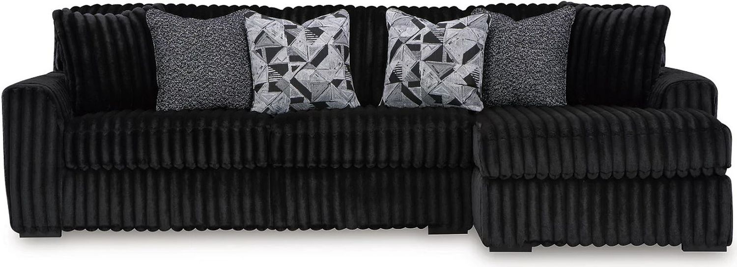 Midnight-Madness 2-Piece Sectional Sofa With RAF Chaise In Onyx 98103S2