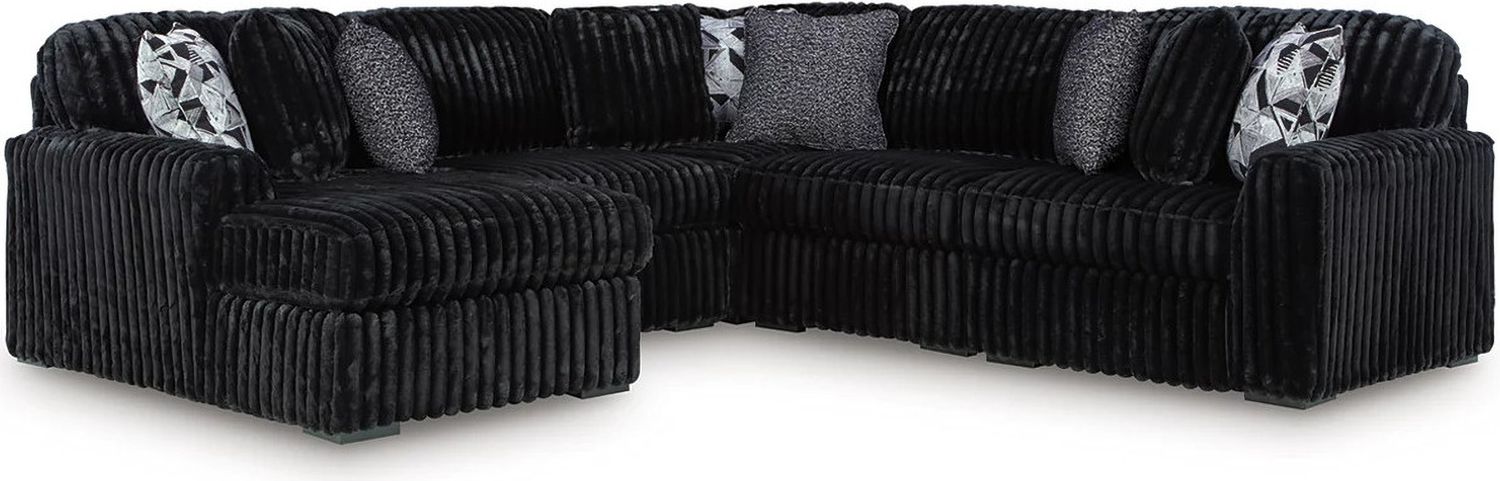 Midnight-Madness 6-Piece LAF Sectional with Chaise In Onyx 98103S23
