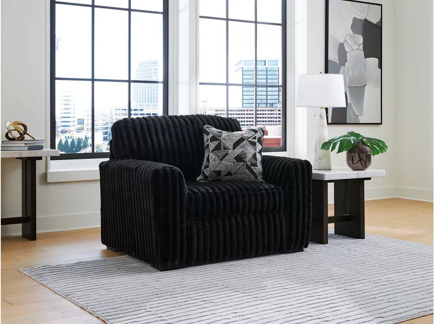 Midnight-Madness 6-Piece LAF Sectional with Chaise In Onyx 98103S23