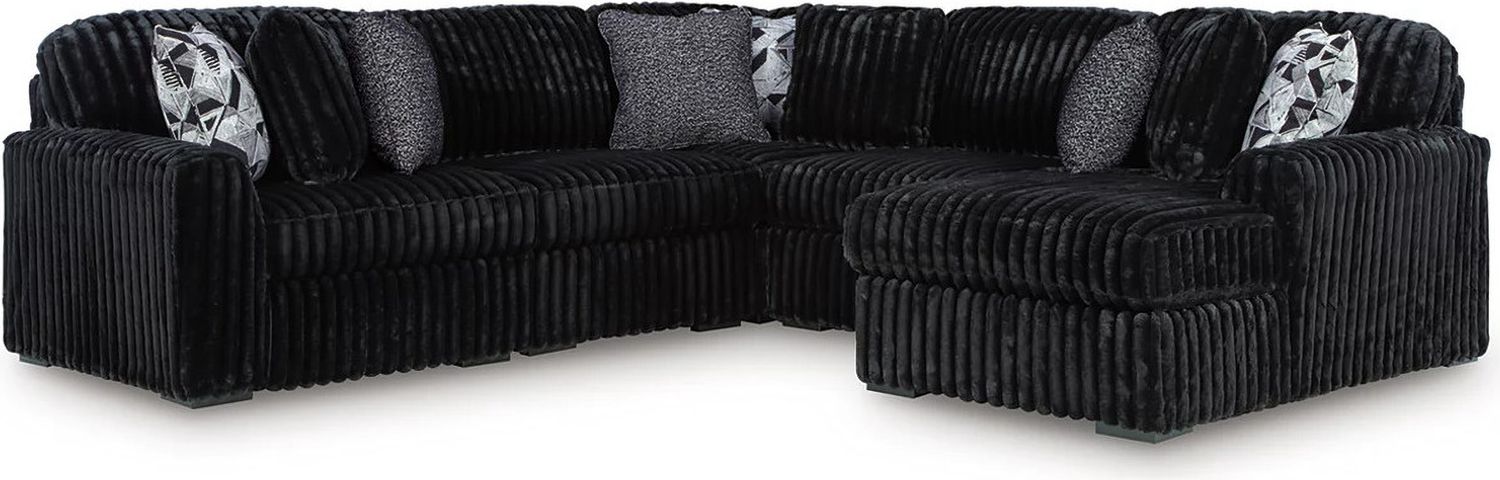 Midnight-Madness 6-Piece RAF Sectional with Chaise In Onyx 98103S24