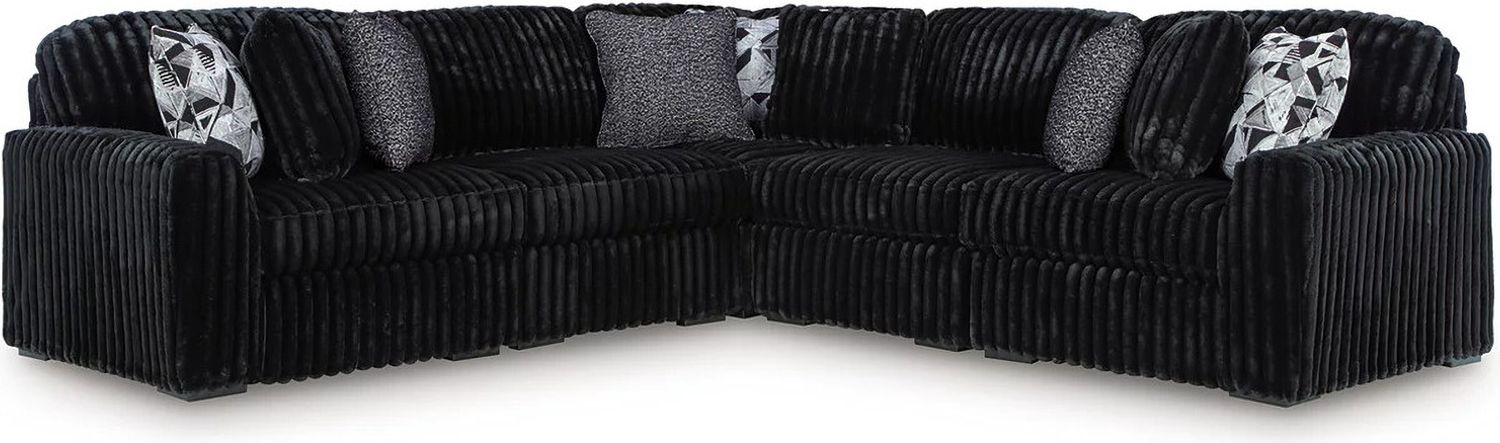 Midnight-Madness 5-Piece Sectional In Onyx 98103S26