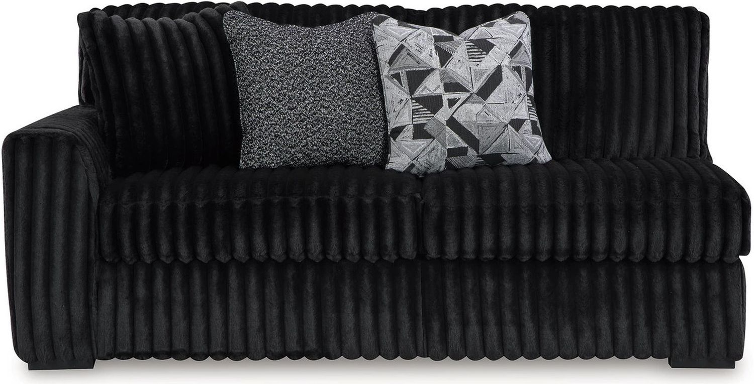 Midnight-Madness 4-Piece Sectional With RAF Chaise In Onyx 98103S3