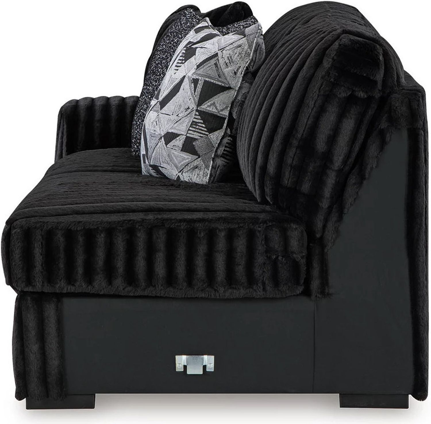Midnight-Madness 4-Piece Sectional With RAF Chaise In Onyx 98103S3