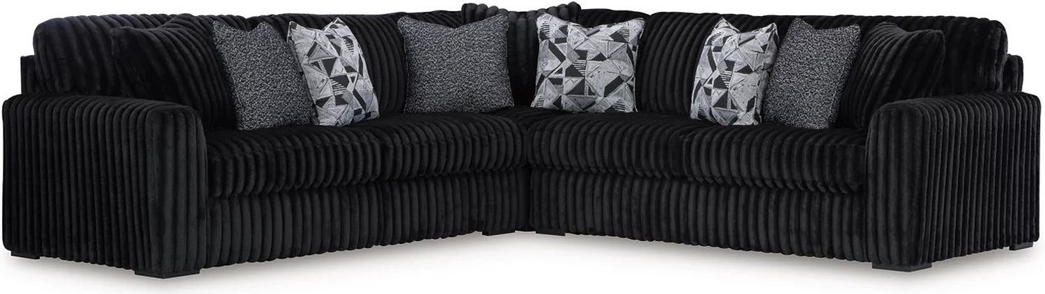 Midnight-Madness 3-Piece Sectional In Onyx 98103S6