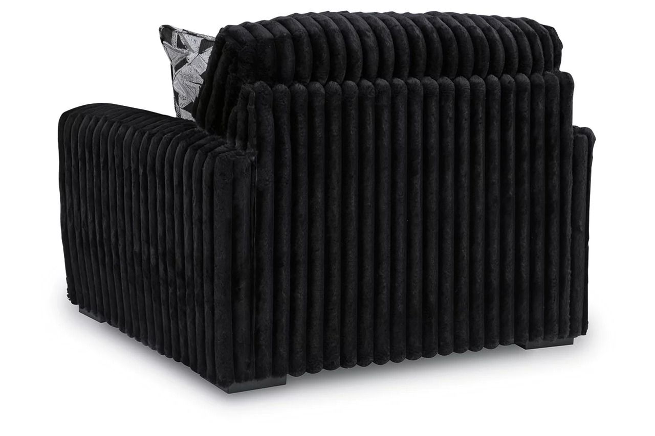 Midnight-Madness Oversized Chair and Ottoman In Onyx 98103U15