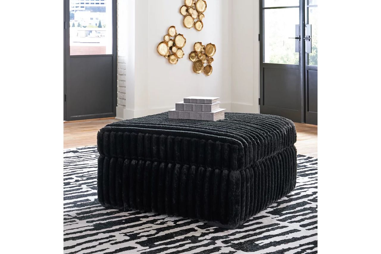 Midnight-Madness Oversized Chair and Ottoman In Onyx 98103U15