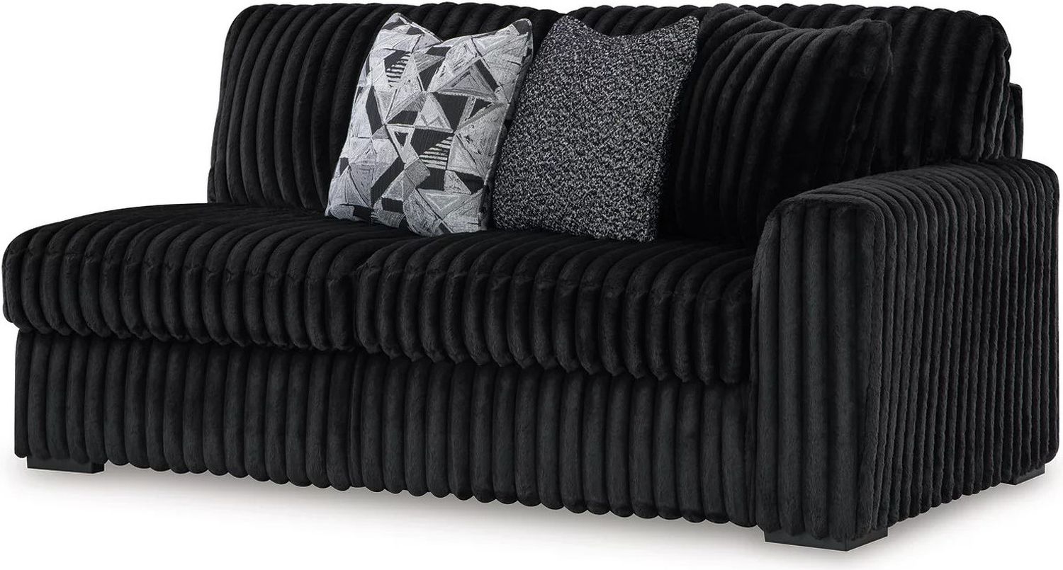 Midnight-Madness 4-Piece Sectional and Oversized Accent Ottoman In Onyx 98103U3