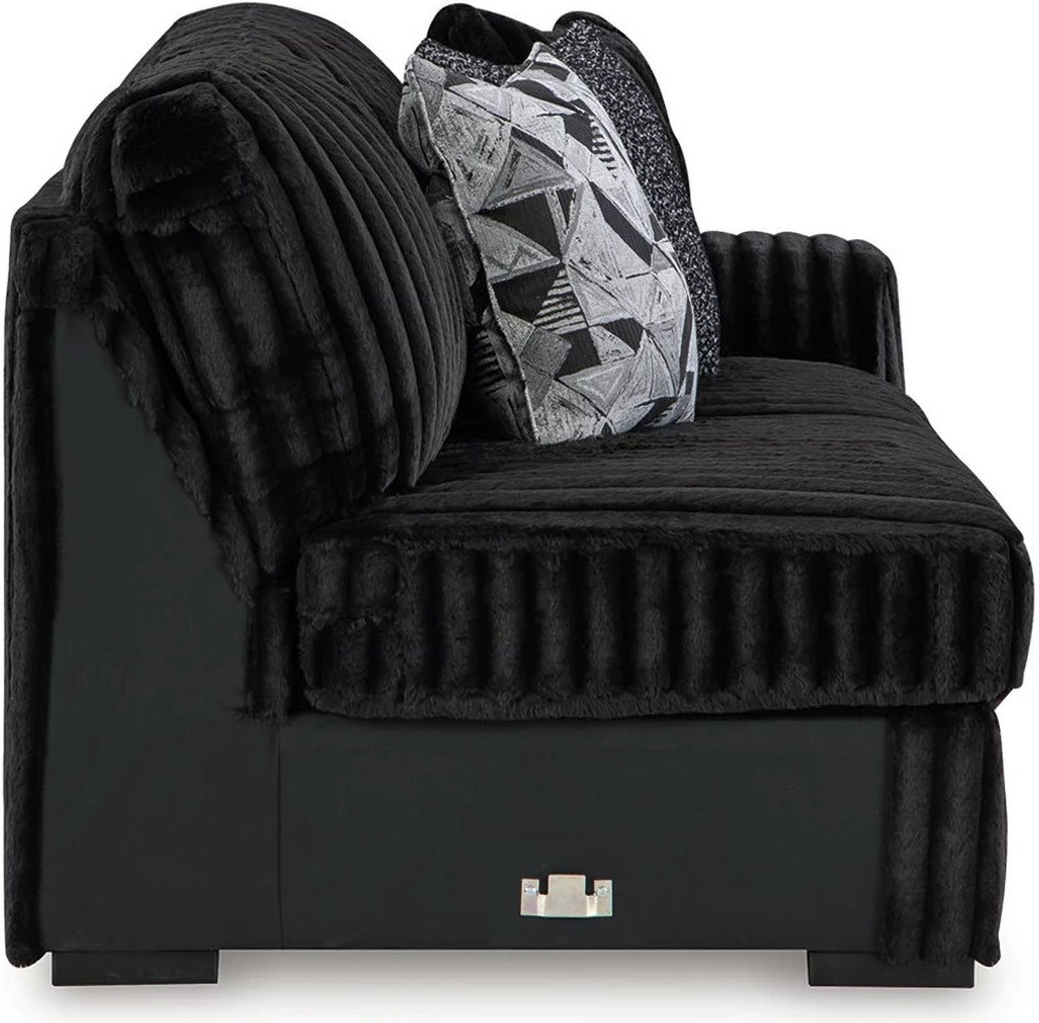 Midnight-Madness 4-Piece Sectional and Oversized Accent Ottoman In Onyx 98103U3