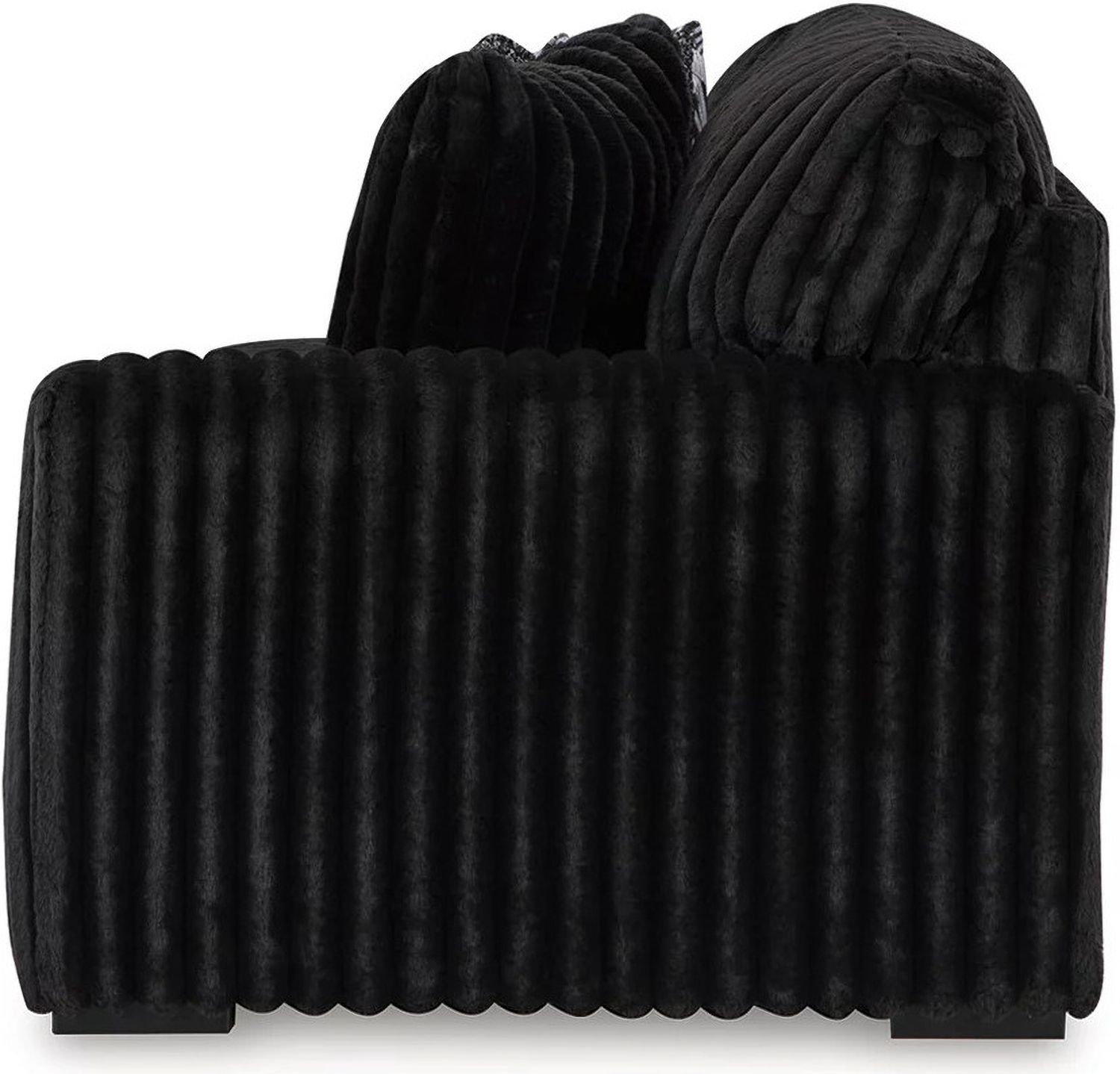Midnight-Madness 4-Piece Sectional and Oversized Accent Ottoman In Onyx 98103U3