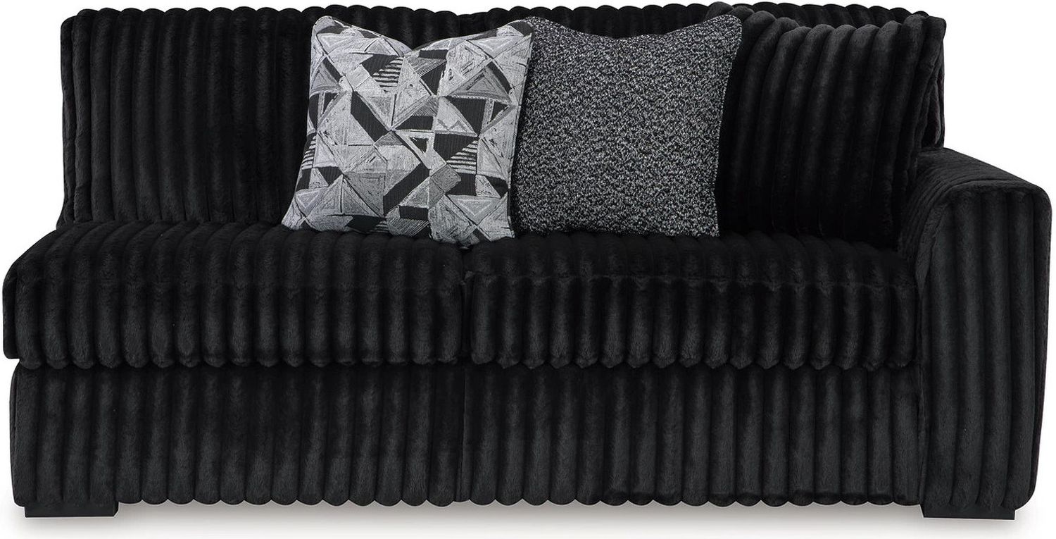 Midnight-Madness 4-Piece Sectional and Ottoman In Onyx 98103U6