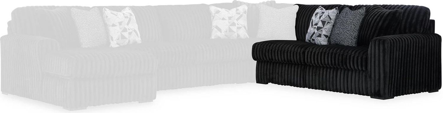 Midnight-Madness 4-Piece Sectional and Ottoman In Onyx 98103U6