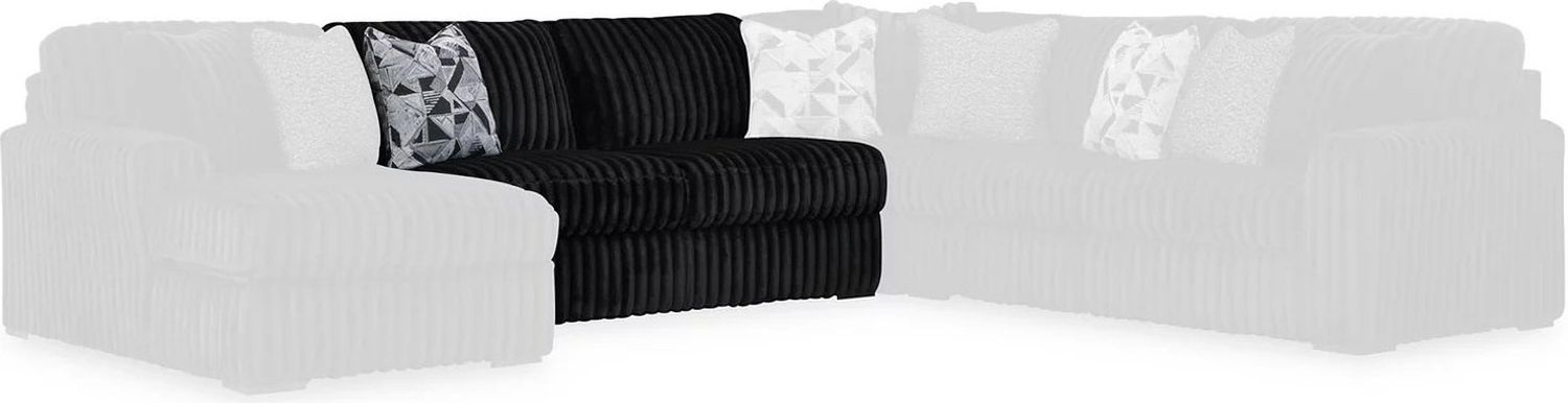 Midnight-Madness 4-Piece Sectional and Ottoman In Onyx 98103U6