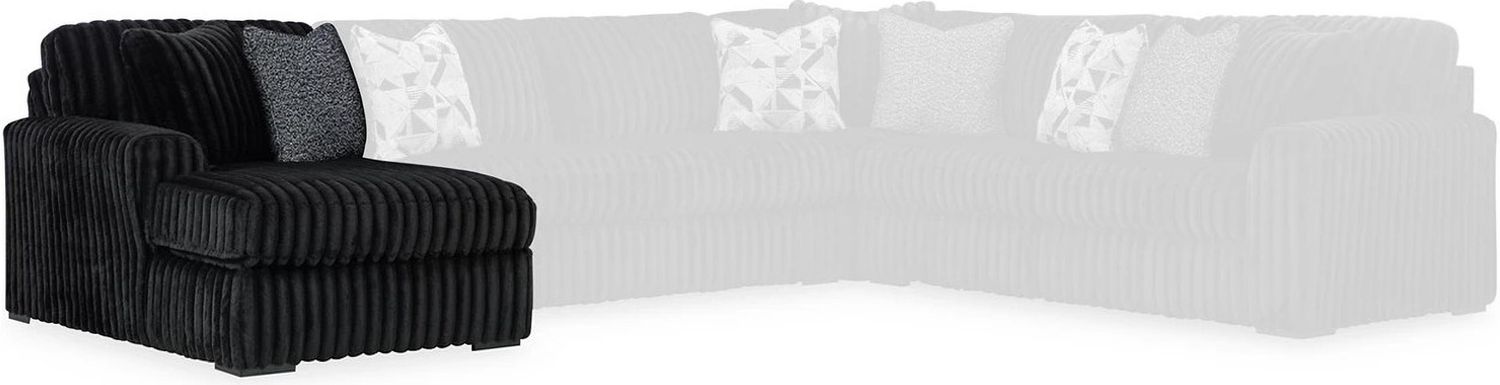 Midnight-Madness 3 Piece Sectional with Ottoman In Onyx 98103U8