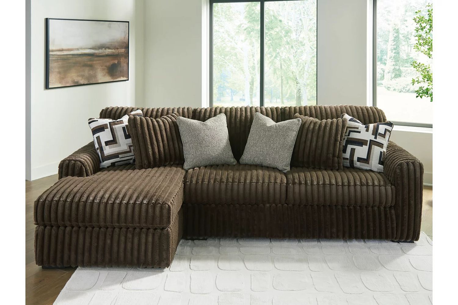 Midnight-Madness 2-Piece Sectional Sofa with LAF Chaise In Chocolate 98104S1