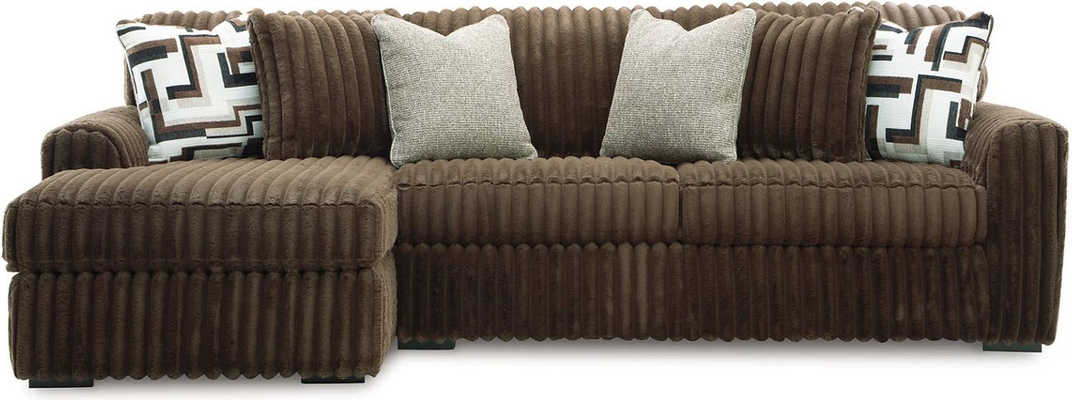 Midnight-Madness 2-Piece Sectional Sofa with LAF Chaise In Chocolate 98104S1
