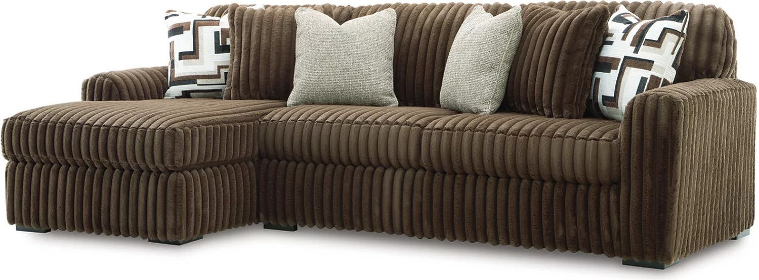 Midnight-Madness 2-Piece Sectional Sofa with LAF Chaise In Chocolate 98104S1