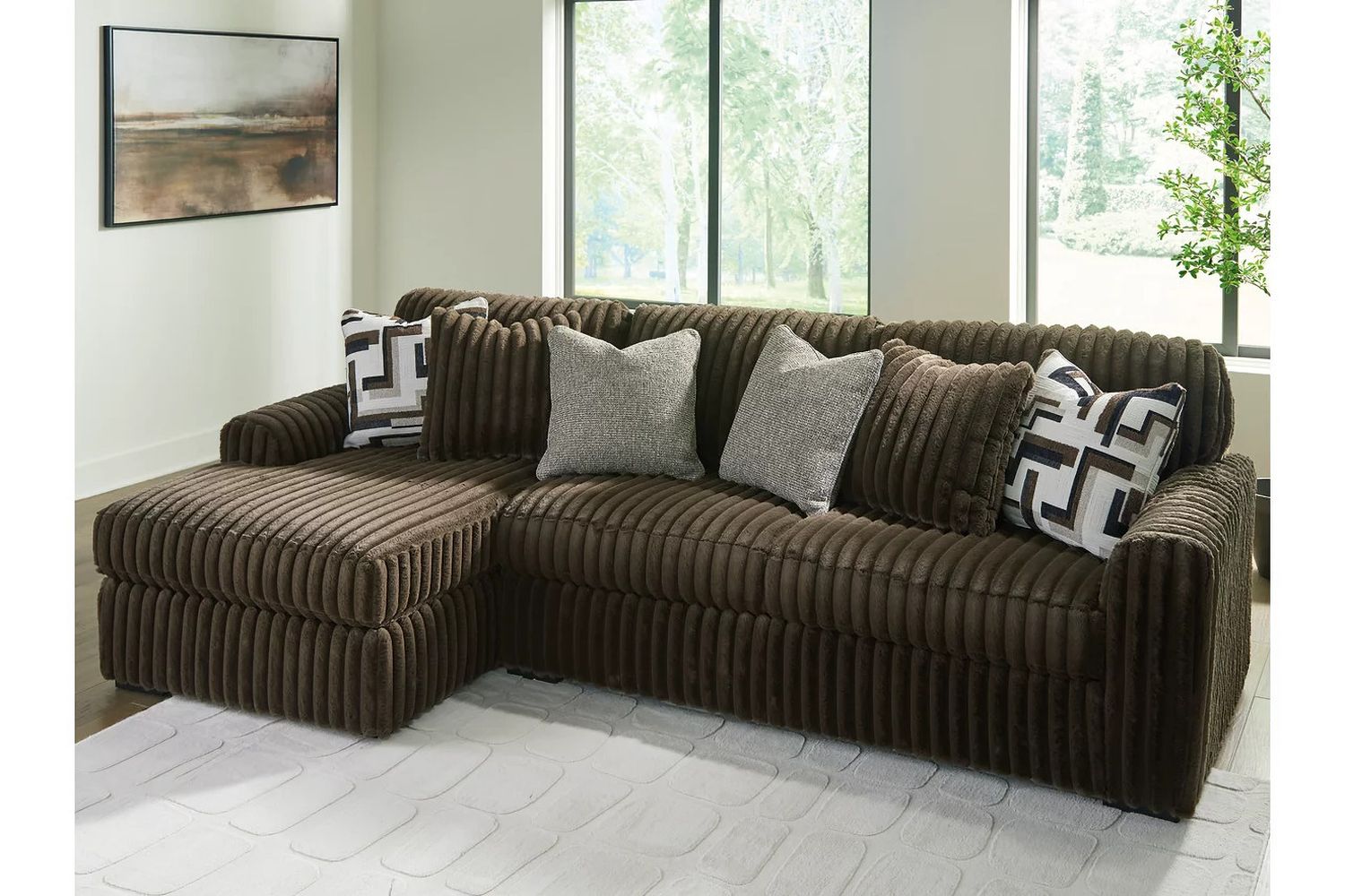 Midnight-Madness 2-Piece Sectional Sofa with LAF Chaise In Chocolate 98104S1