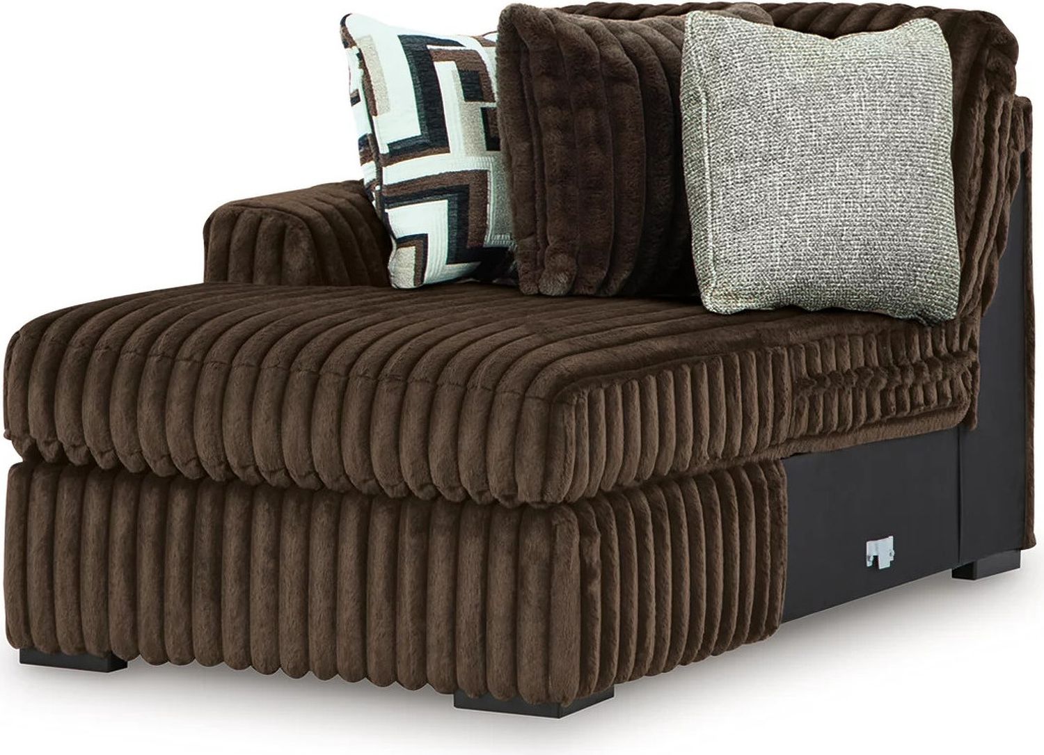 Midnight-Madness 3-Piece Sectional With Chaise In Chocolate 98104S10
