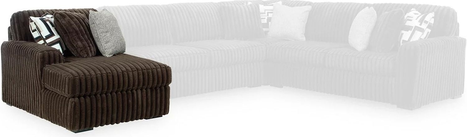 Midnight-Madness 3-Piece Sectional With Chaise In Chocolate 98104S10