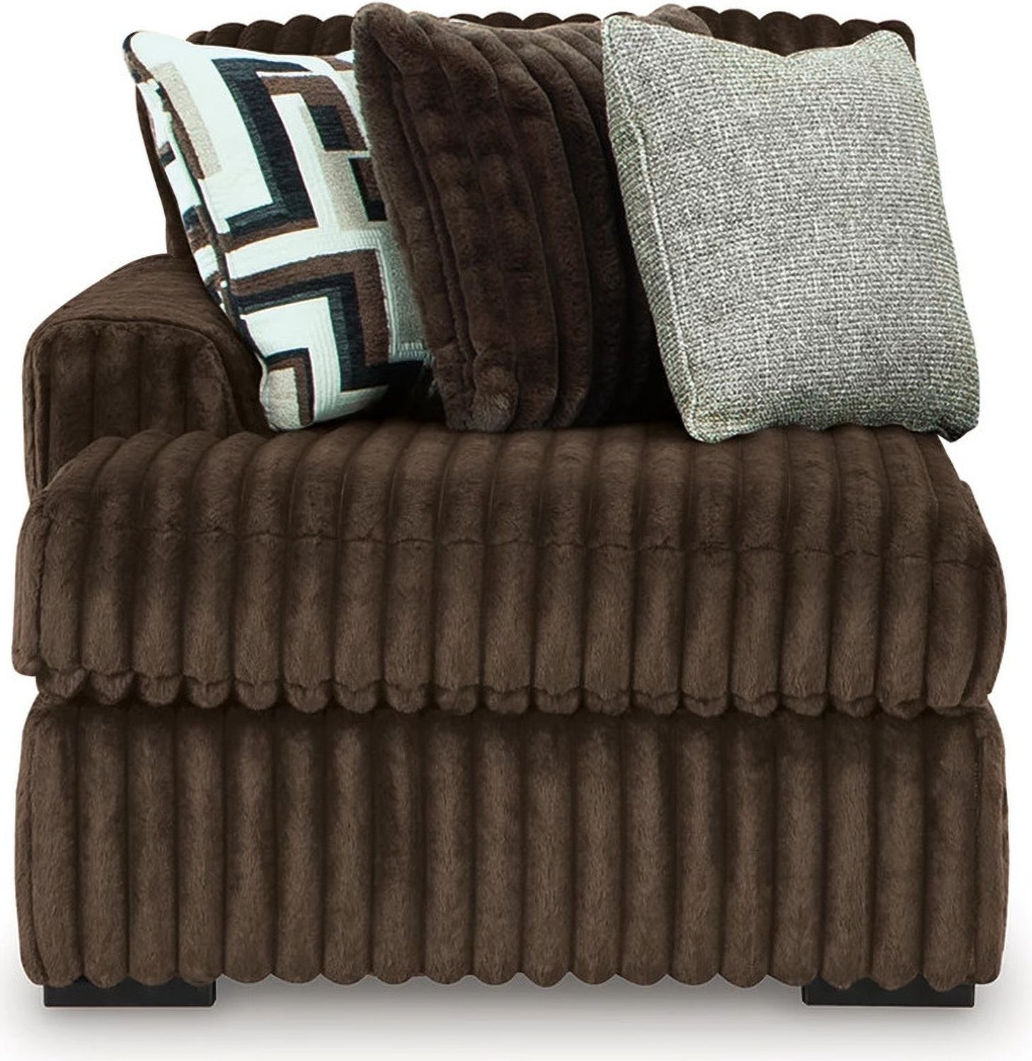 Midnight-Madness 3-Piece Sectional With Chaise In Chocolate 98104S10