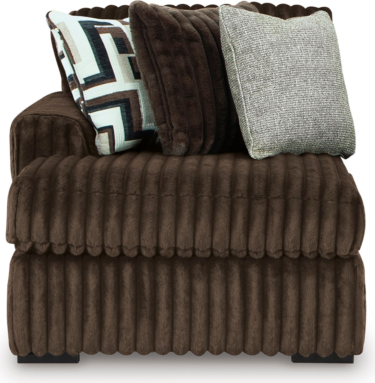Midnight-Madness 3-Piece Sectional With Chaise In Chocolate 98104S10