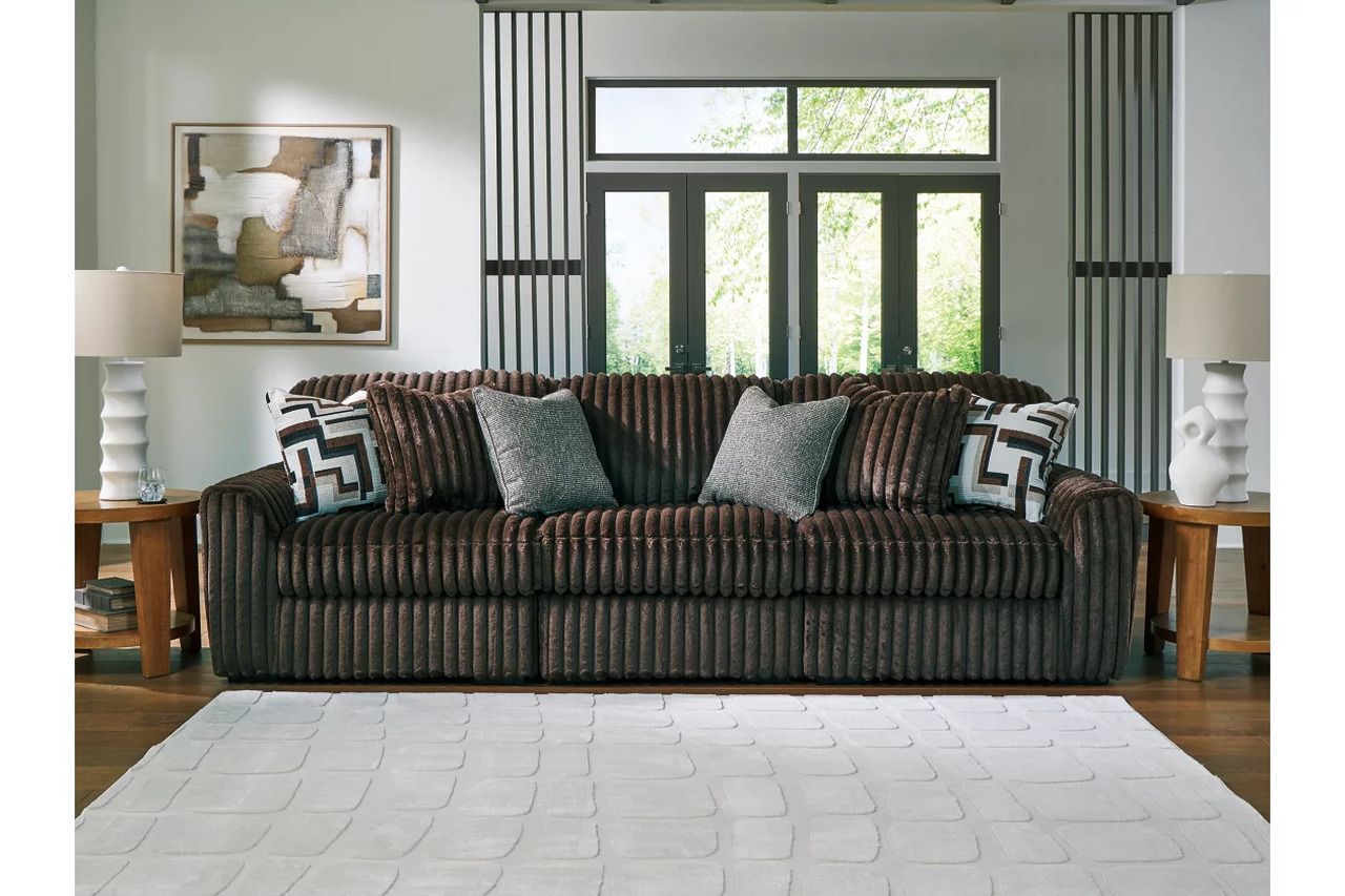 Midnight-Madness 3-Piece Sectional Sofa In Chocolate 98104S12