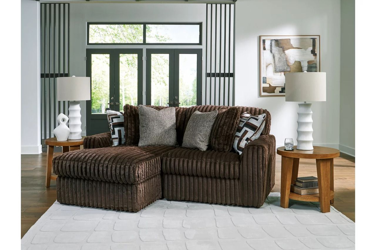 Midnight-Madness 2-Piece LAF Sectional with Chaise In Chocolate 98104S13