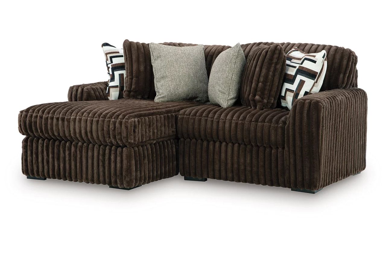 Midnight-Madness 2-Piece LAF Sectional with Chaise In Chocolate 98104S13