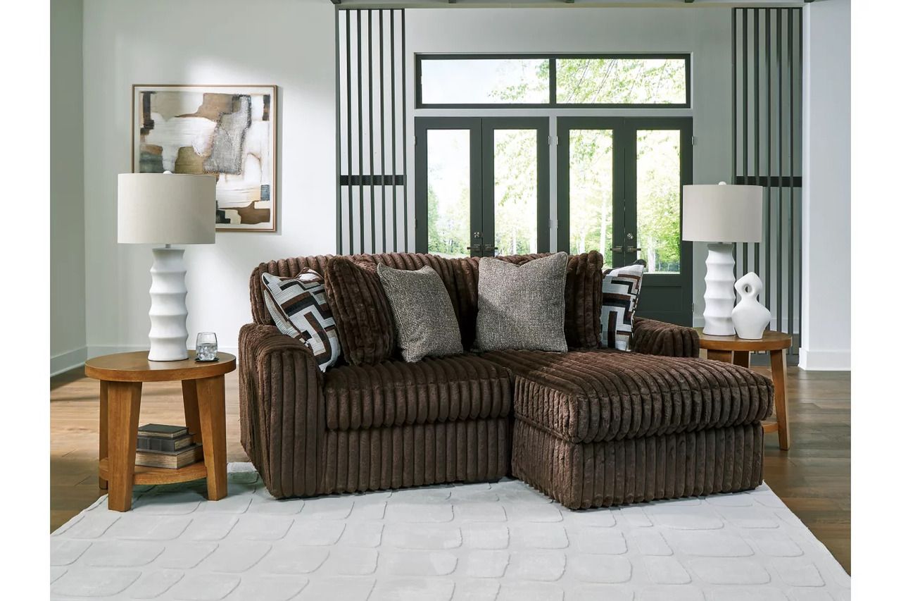 Midnight-Madness 2-Piece RAF Sectional with Chaise In Chocolate 98104S14