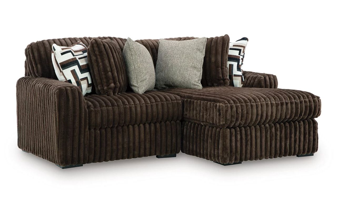 Midnight-Madness 2-Piece RAF Sectional with Chaise In Chocolate 98104S14