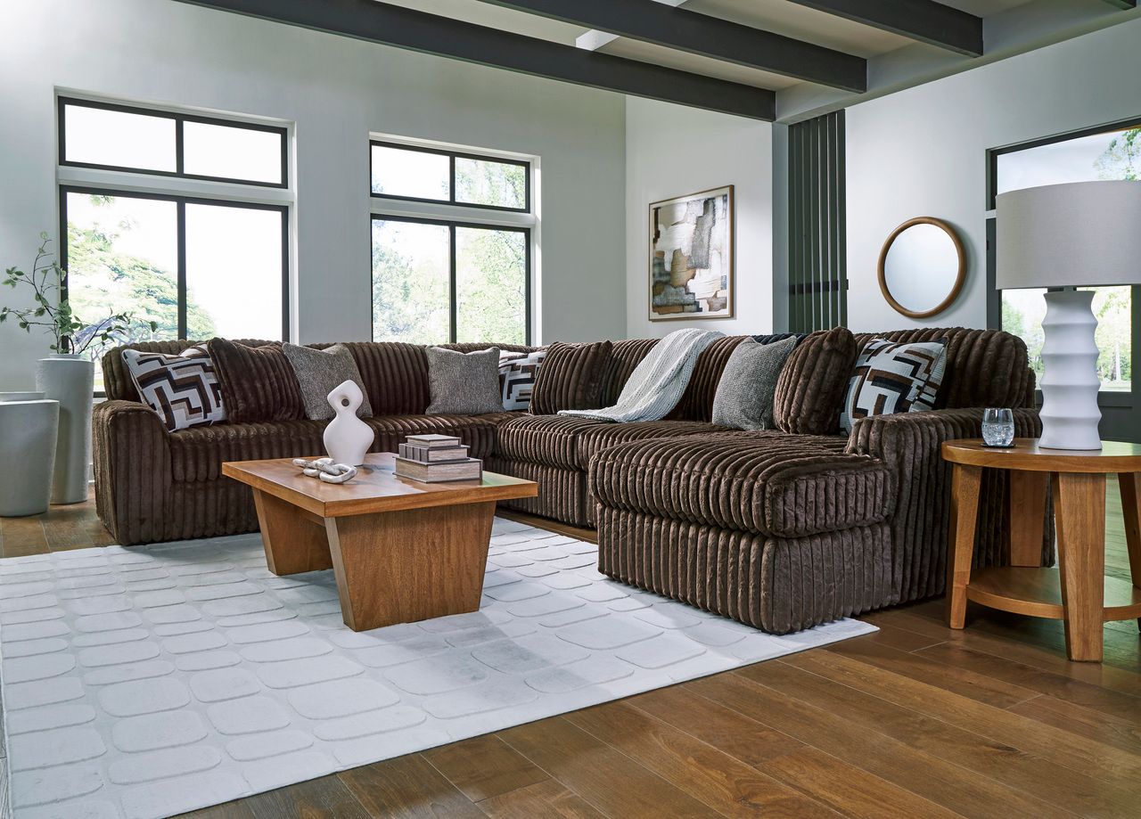Midnight-Madness 2-Piece RAF Sectional with Chaise In Chocolate 98104S14