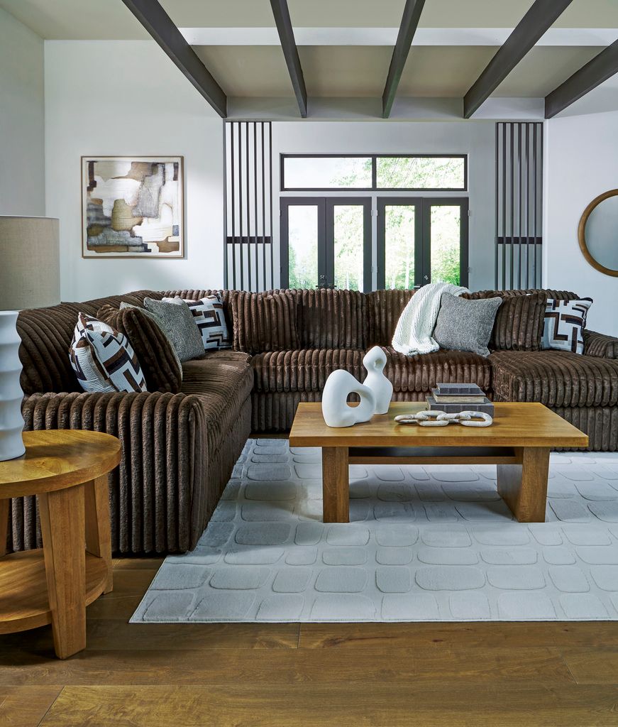 Midnight-Madness 2-Piece RAF Sectional with Chaise In Chocolate 98104S14