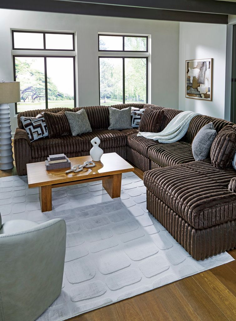 Midnight-Madness 2-Piece RAF Sectional with Chaise In Chocolate 98104S14