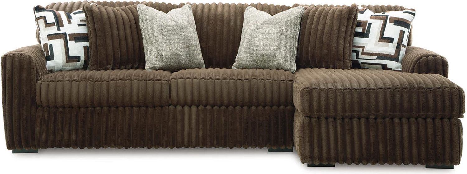 Midnight-Madness 2-Piece Sectional Sofa with Chaise In Chocolate 98104S2
