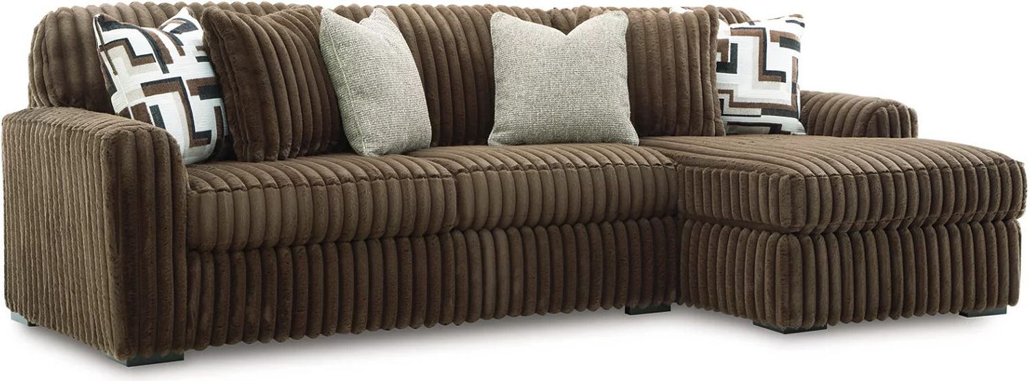 Midnight-Madness 2-Piece Sectional Sofa with Chaise In Chocolate 98104S2