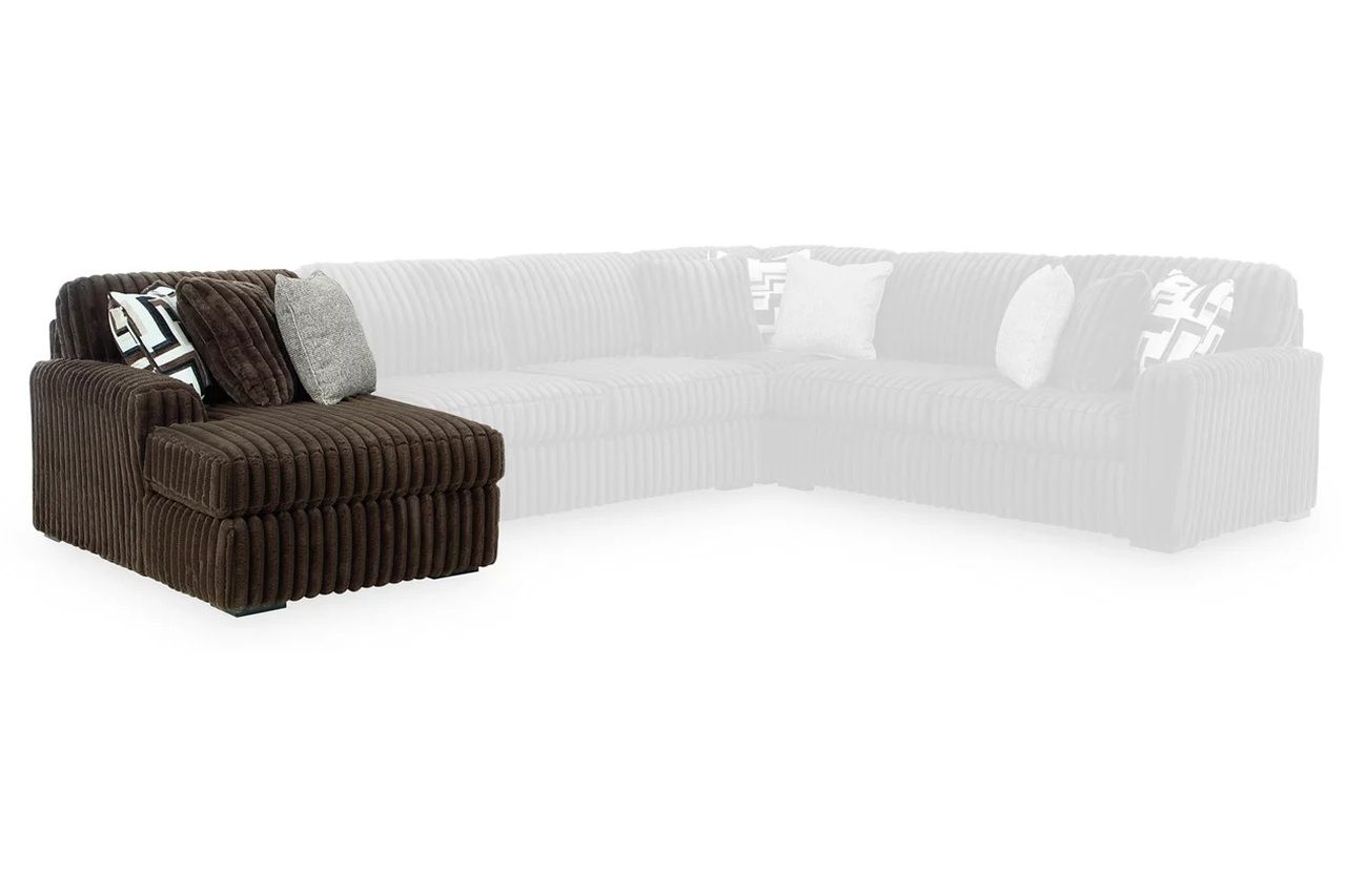 Midnight-Madness 5-Piece LAF Sectional with Chaise In Chocolate 98104S21