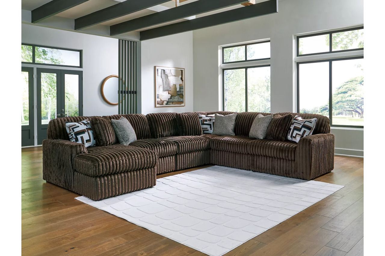 Midnight-Madness 6-Piece LAF Sectional with Chaise In Chocolate 98104S23