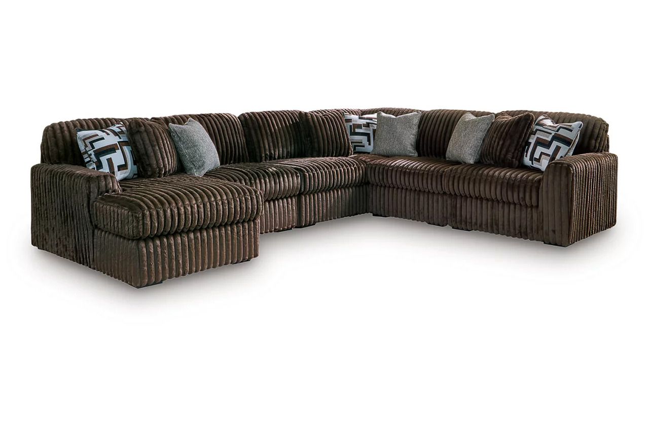 Midnight-Madness 6-Piece LAF Sectional with Chaise In Chocolate 98104S23