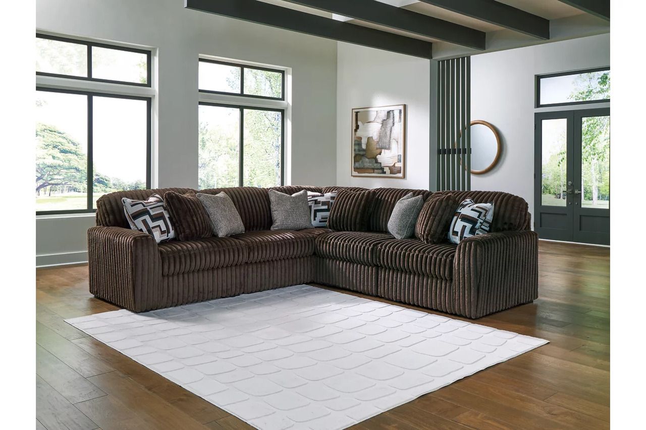 Midnight-Madness 5-Piece Sectional In Chocolate 98104S26