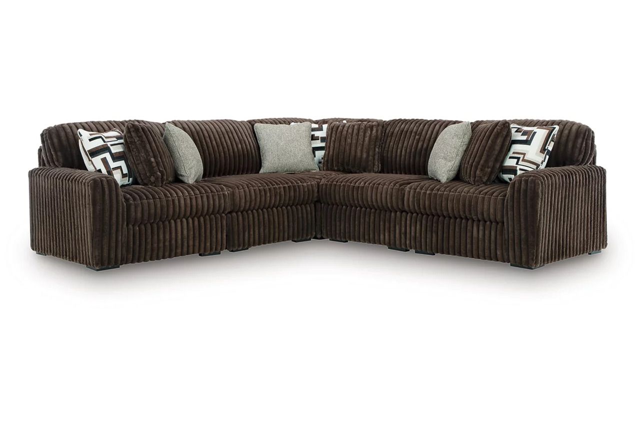 Midnight-Madness 5-Piece Sectional In Chocolate 98104S26