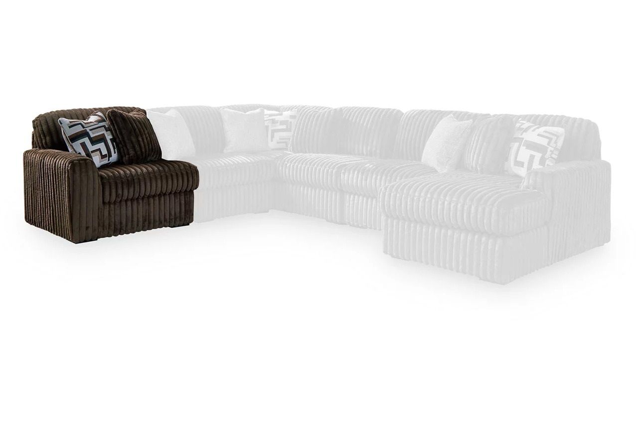 Midnight-Madness 5-Piece Sectional In Chocolate 98104S26
