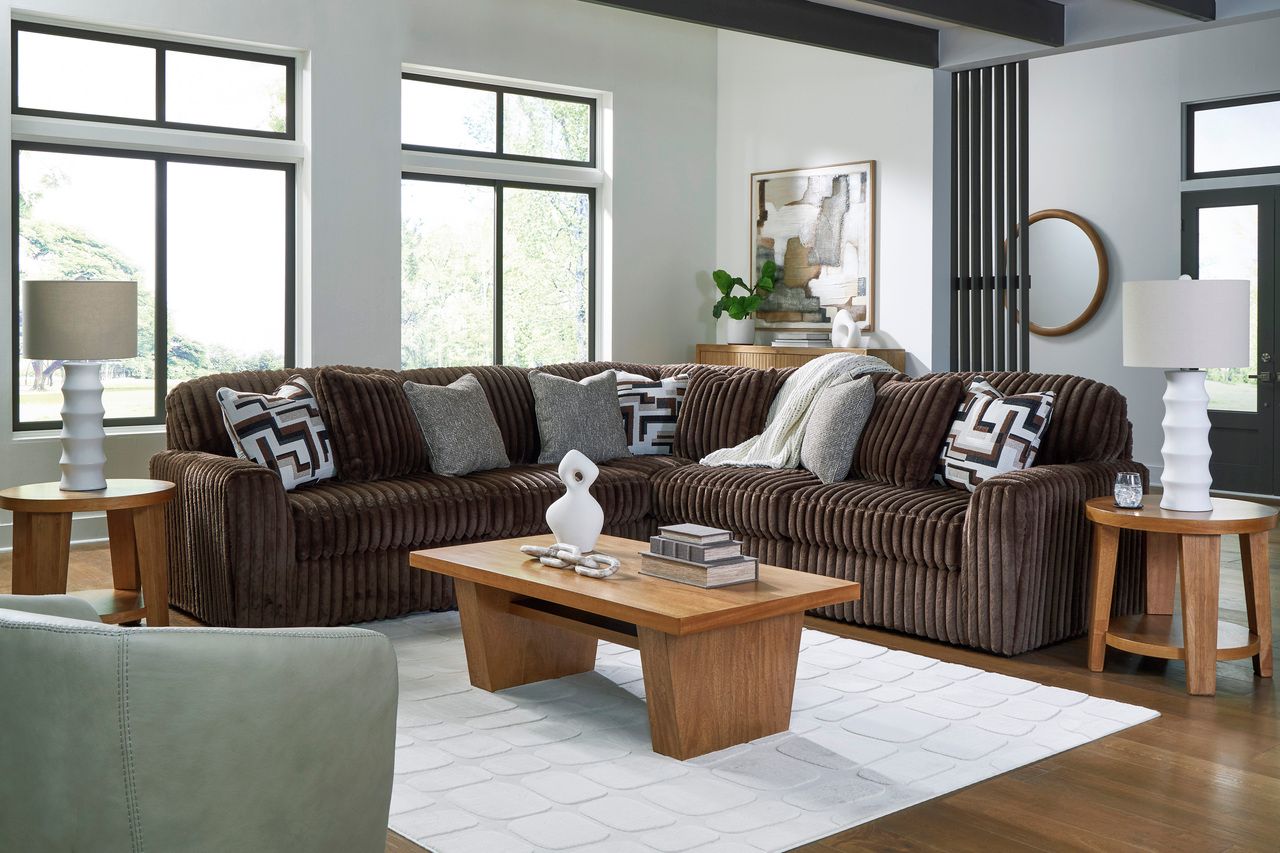Midnight-Madness 5-Piece Sectional In Chocolate 98104S26