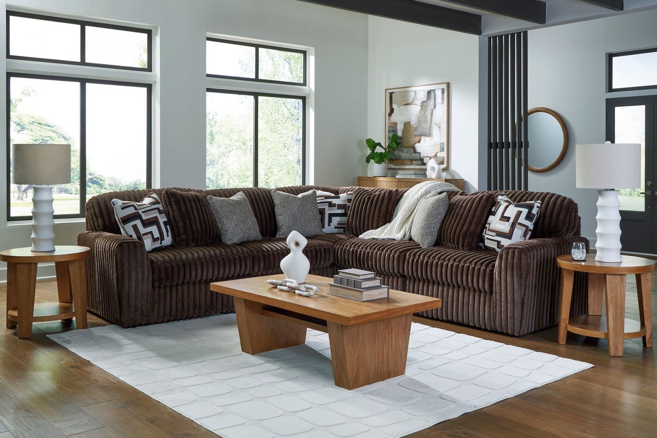 Midnight-Madness 5-Piece Sectional In Chocolate 98104S26